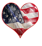 HEART IMAGE WITH AMERICAN FLAG